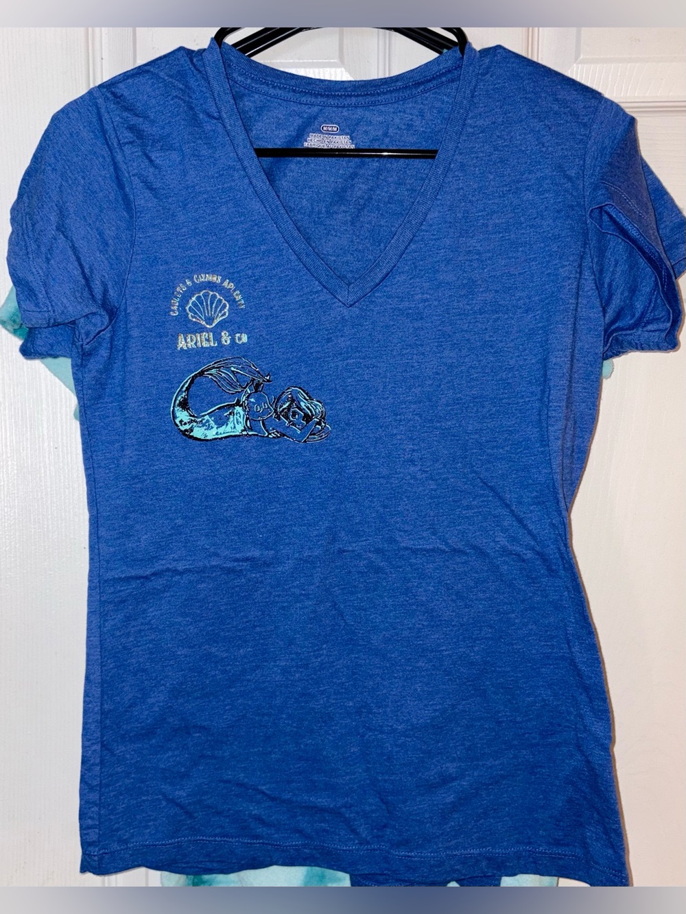 Ariel & Co. Women's V-Neck Short Sleeve Tee - Blue